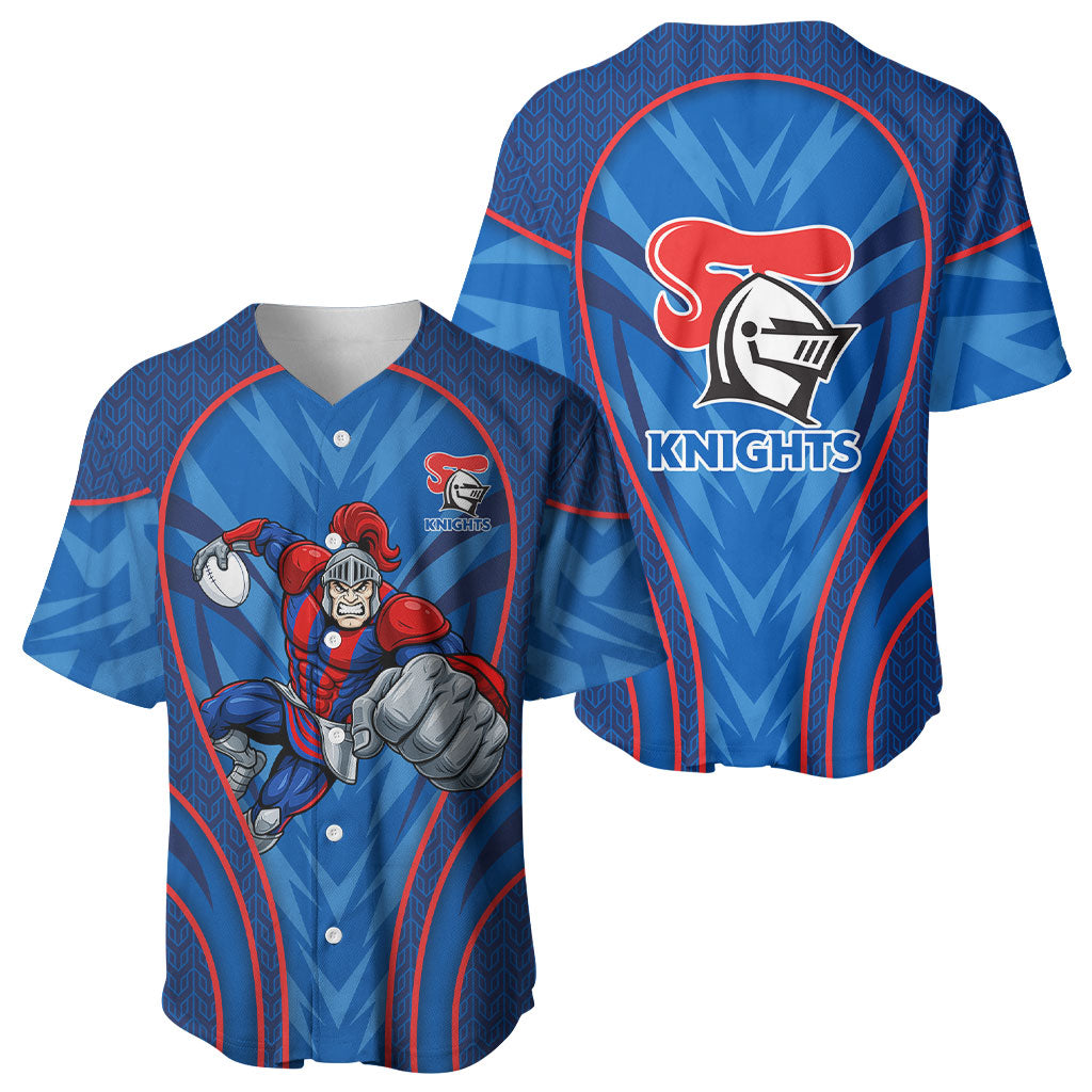 Newcastle Knights Rugby Mascot Baseball Jersey Australian Rugby Culture - Tribal Inspired Knight Warrior