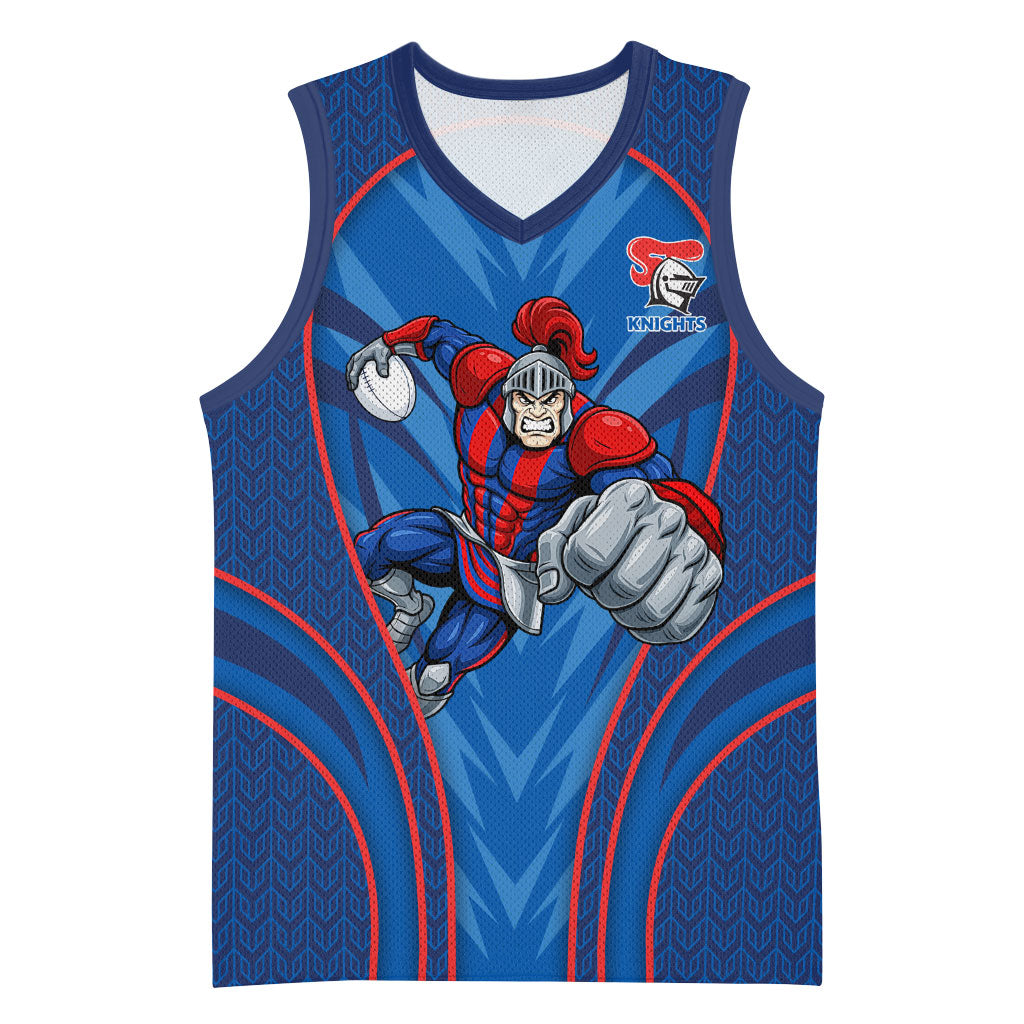 Newcastle Knights Rugby Mascot Basketball Jersey Australian Rugby Culture - Tribal Inspired Knight Warrior