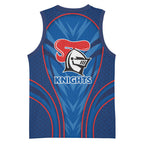 Newcastle Knights Rugby Mascot Basketball Jersey Australian Rugby Culture - Tribal Inspired Knight Warrior