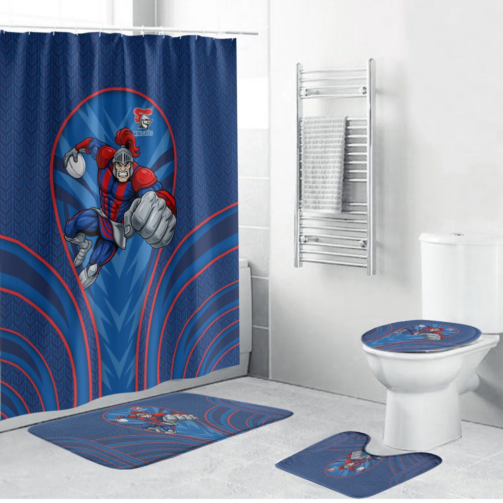 Newcastle Knights Rugby Mascot Bathroom Set Australian Rugby Culture - Tribal Inspired Knight Warrior