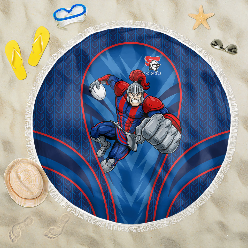 Newcastle Knights Rugby Mascot Beach Blanket Australian Rugby Culture - Tribal Inspired Knight Warrior