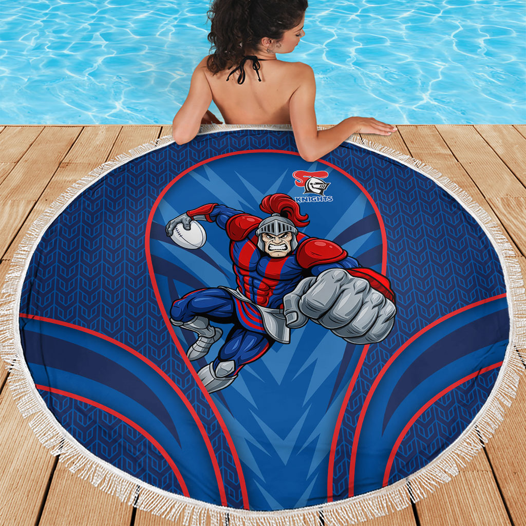 Newcastle Knights Rugby Mascot Beach Blanket Australian Rugby Culture - Tribal Inspired Knight Warrior