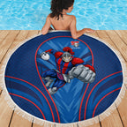 Newcastle Knights Rugby Mascot Beach Blanket Australian Rugby Culture - Tribal Inspired Knight Warrior
