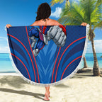 Newcastle Knights Rugby Mascot Beach Blanket Australian Rugby Culture - Tribal Inspired Knight Warrior