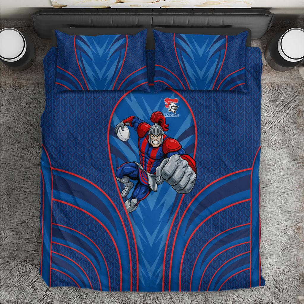 Newcastle Knights Rugby Mascot Bedding Set Australian Rugby Culture - Tribal Inspired Knight Warrior