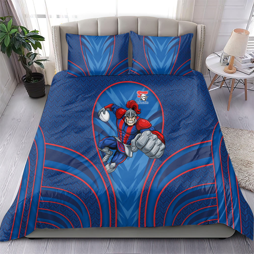 Newcastle Knights Rugby Mascot Bedding Set Australian Rugby Culture - Tribal Inspired Knight Warrior