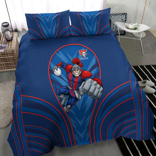 Newcastle Knights Rugby Mascot Bedding Set Australian Rugby Culture - Tribal Inspired Knight Warrior