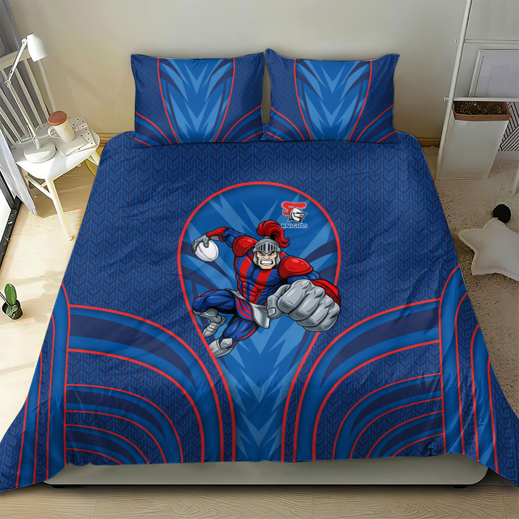 Newcastle Knights Rugby Mascot Bedding Set Australian Rugby Culture - Tribal Inspired Knight Warrior