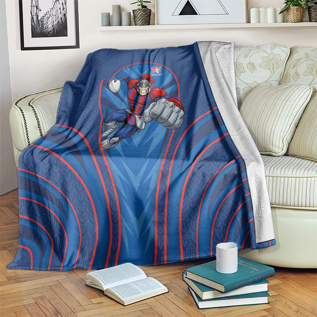 Newcastle Knights Rugby Mascot Blanket Australian Rugby Culture - Tribal Inspired Knight Warrior