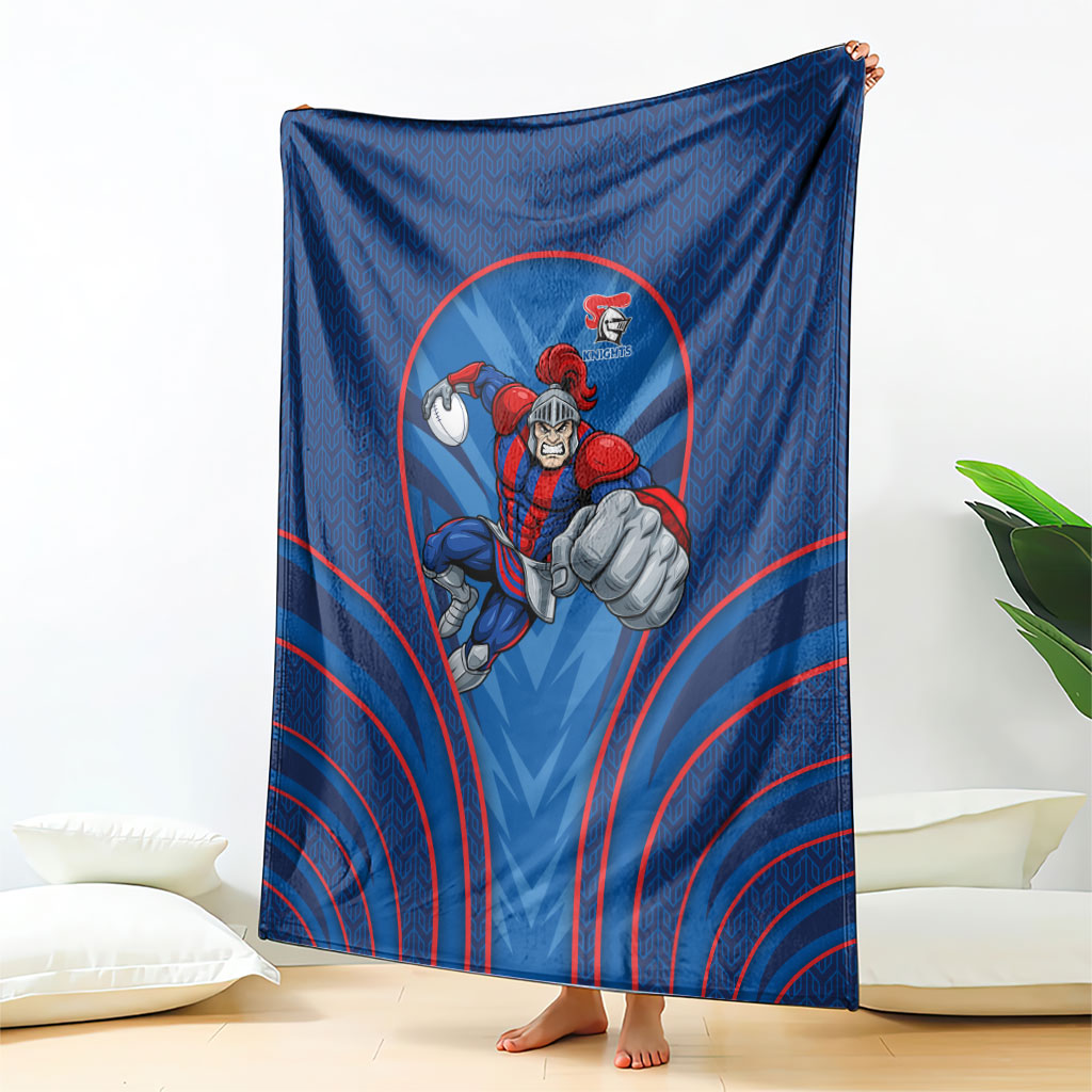 Newcastle Knights Rugby Mascot Blanket Australian Rugby Culture - Tribal Inspired Knight Warrior
