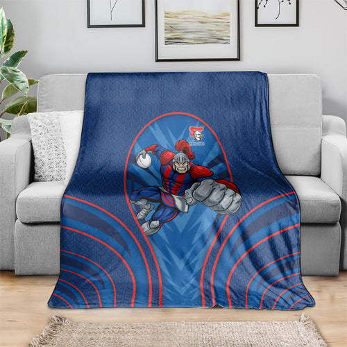 Newcastle Knights Rugby Mascot Blanket Australian Rugby Culture - Tribal Inspired Knight Warrior
