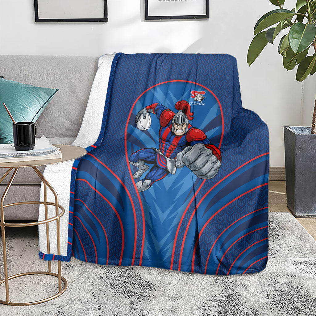 Newcastle Knights Rugby Mascot Blanket Australian Rugby Culture - Tribal Inspired Knight Warrior