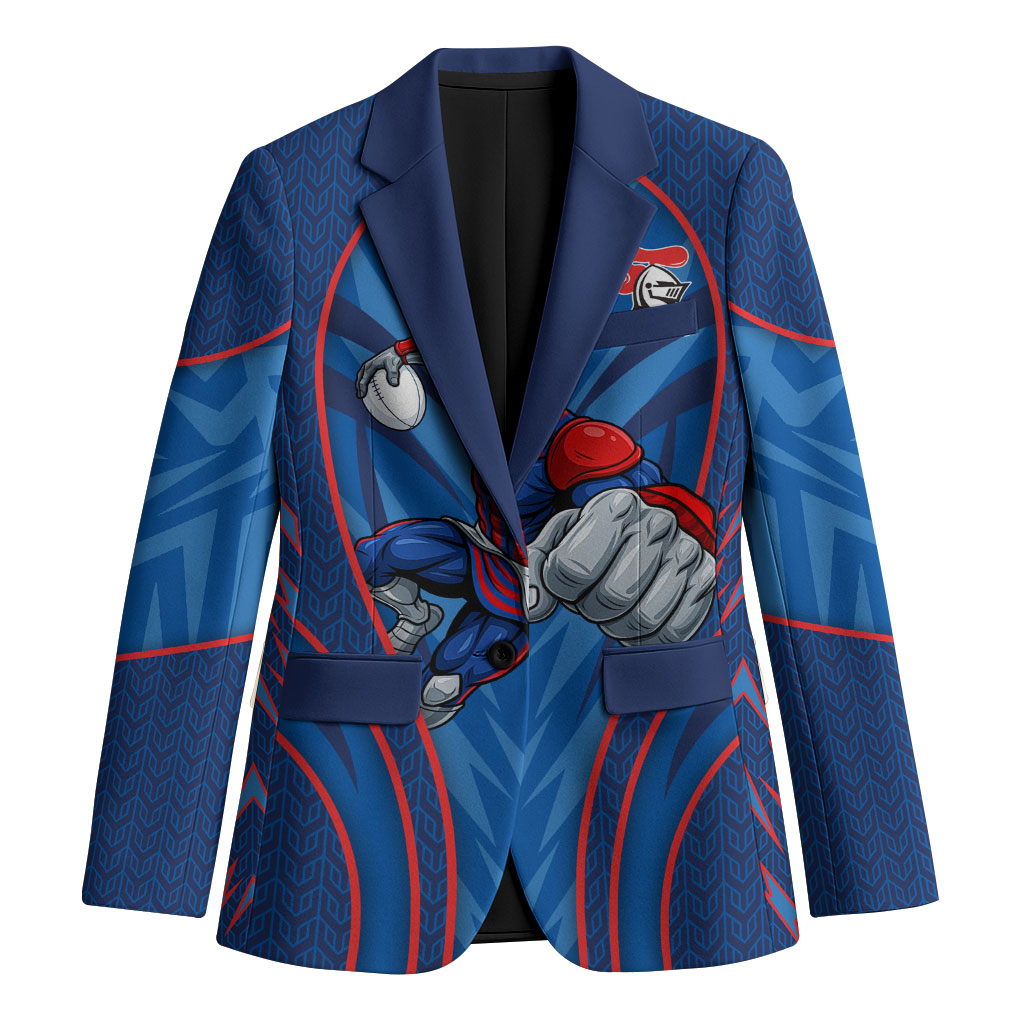 Newcastle Knights Rugby Mascot Blazer Australian Rugby Culture - Tribal Inspired Knight Warrior