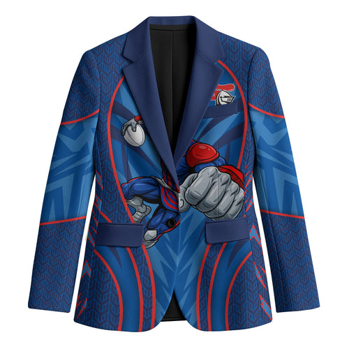 Newcastle Knights Rugby Mascot Blazer Australian Rugby Culture - Tribal Inspired Knight Warrior