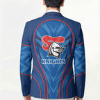 Newcastle Knights Rugby Mascot Blazer Australian Rugby Culture - Tribal Inspired Knight Warrior