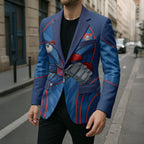 Newcastle Knights Rugby Mascot Blazer Australian Rugby Culture - Tribal Inspired Knight Warrior