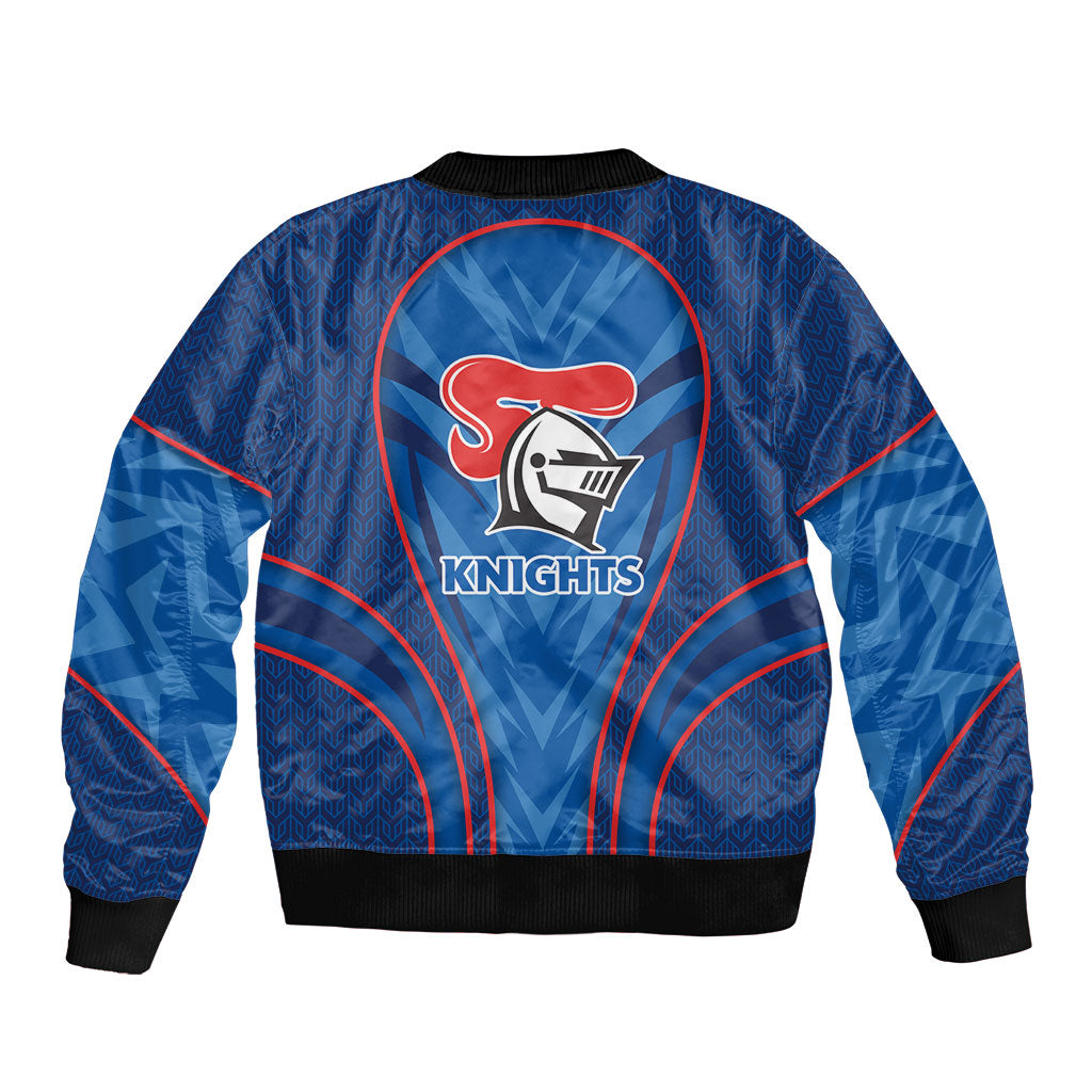 Newcastle Knights Rugby Mascot Bomber Jacket Australian Rugby Culture - Tribal Inspired Knight Warrior
