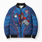Newcastle Knights Rugby Mascot Bomber Puffer Jacket Australian Rugby Culture - Tribal Inspired Knight Warrior