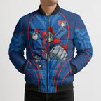 Newcastle Knights Rugby Mascot Bomber Puffer Jacket Australian Rugby Culture - Tribal Inspired Knight Warrior