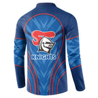 Newcastle Knights Rugby Mascot Button Sweatshirt Australian Rugby Culture - Tribal Inspired Knight Warrior