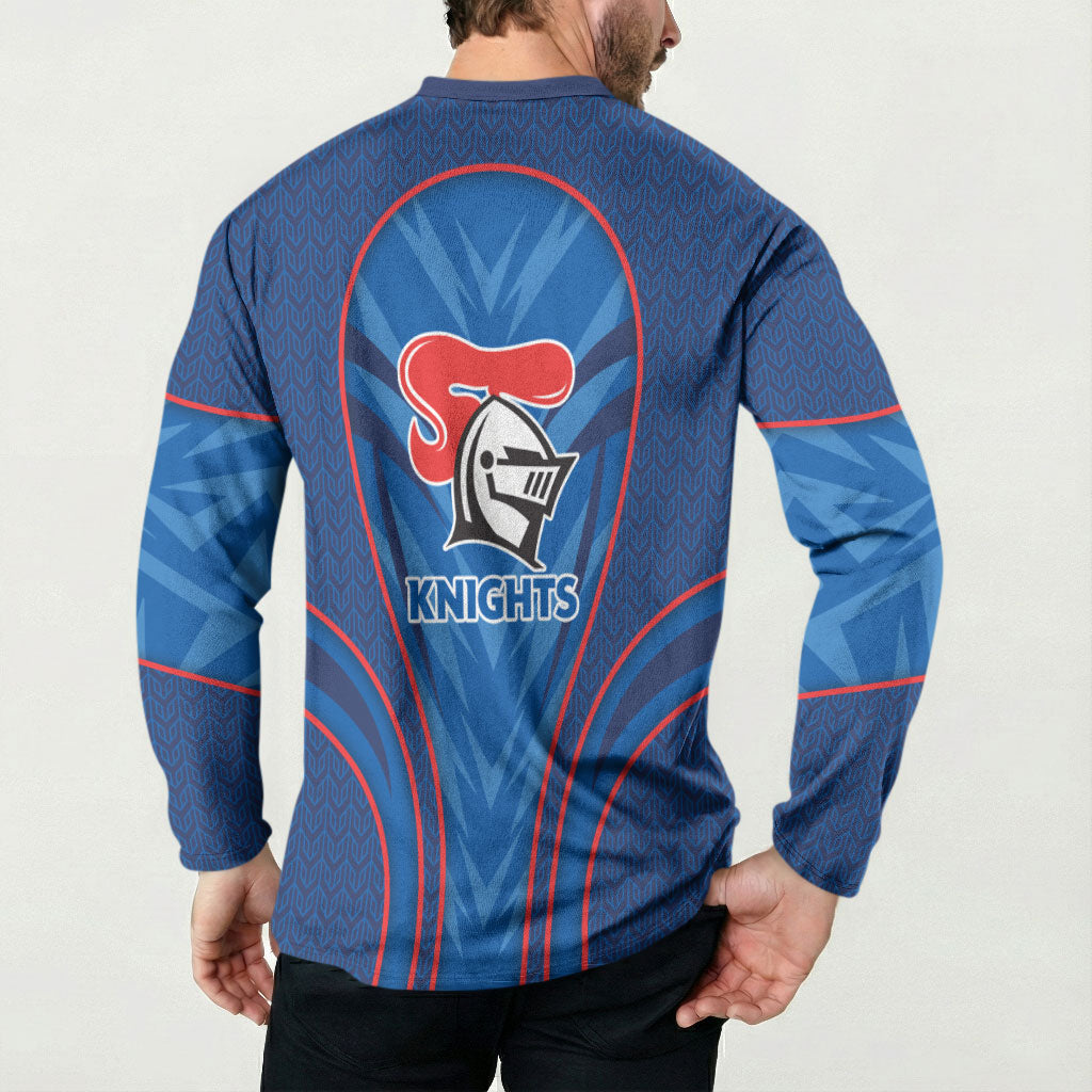 Newcastle Knights Rugby Mascot Button Sweatshirt Australian Rugby Culture - Tribal Inspired Knight Warrior