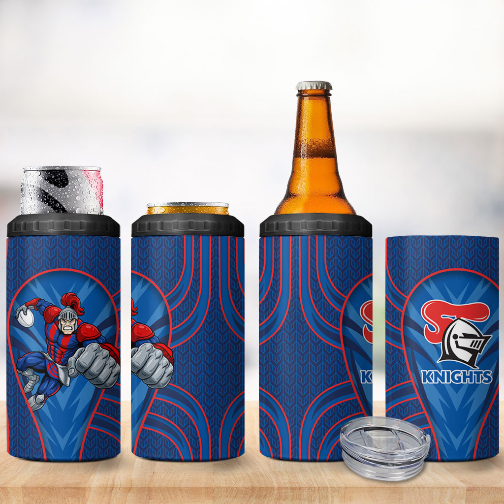 Newcastle Knights Rugby Mascot 4 in 1 Can Cooler Tumbler Australian Rugby Culture - Tribal Inspired Knight Warrior