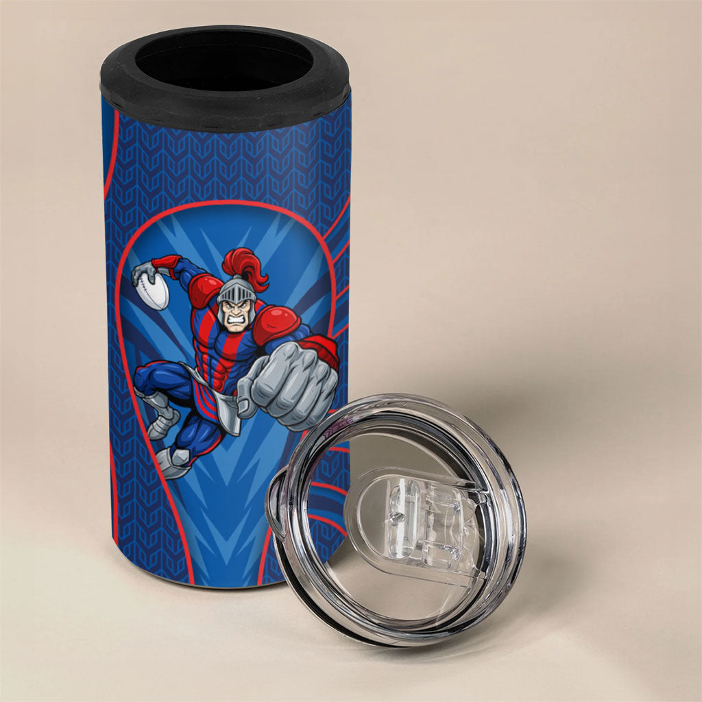 Newcastle Knights Rugby Mascot 4 in 1 Can Cooler Tumbler Australian Rugby Culture - Tribal Inspired Knight Warrior