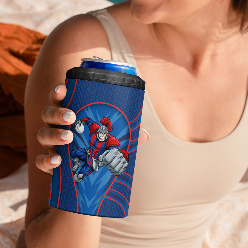 Newcastle Knights Rugby Mascot 4 in 1 Can Cooler Tumbler Australian Rugby Culture - Tribal Inspired Knight Warrior