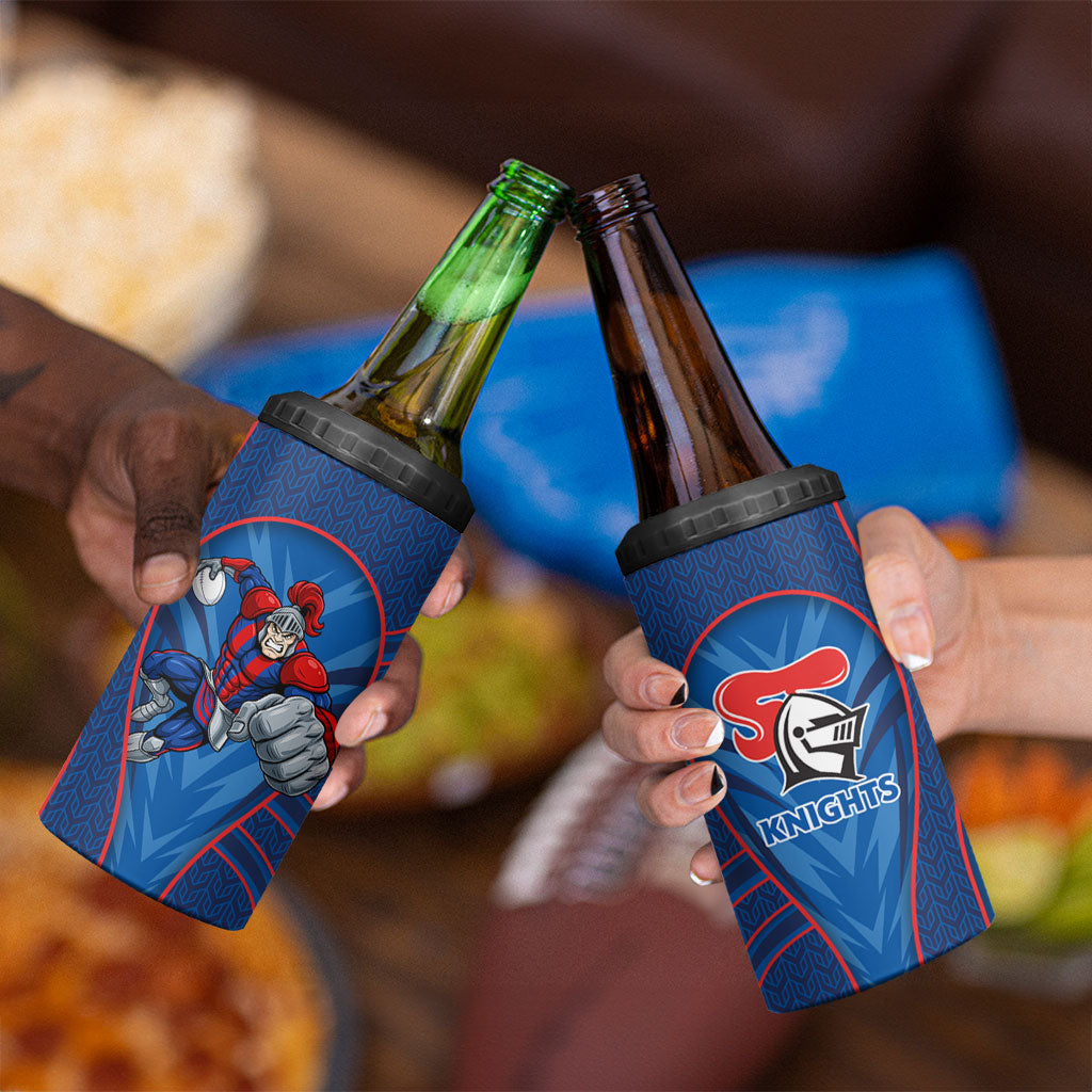 Newcastle Knights Rugby Mascot 4 in 1 Can Cooler Tumbler Australian Rugby Culture - Tribal Inspired Knight Warrior