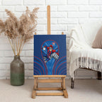 Newcastle Knights Rugby Mascot Canvas Wall Art Australian Rugby Culture - Tribal Inspired Knight Warrior
