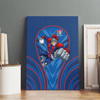 Newcastle Knights Rugby Mascot Canvas Wall Art Australian Rugby Culture - Tribal Inspired Knight Warrior