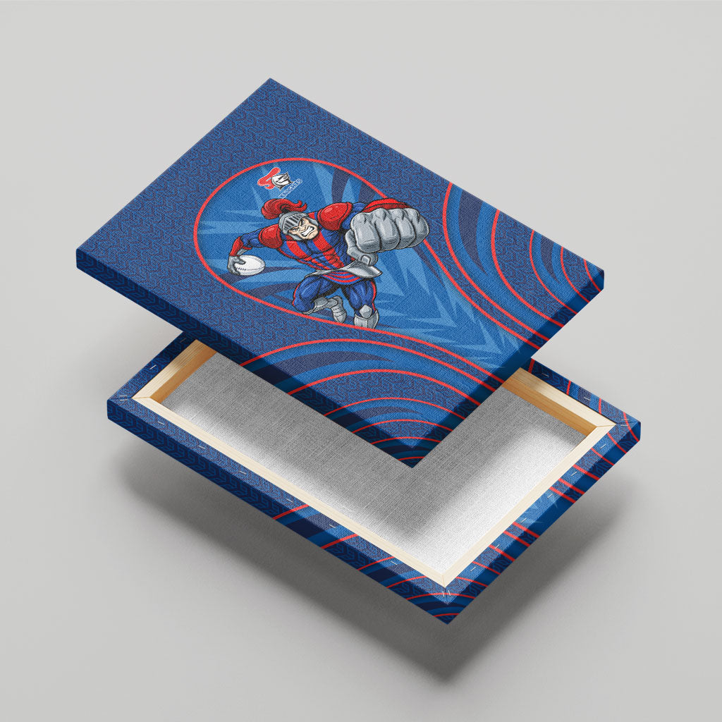 Newcastle Knights Rugby Mascot Canvas Wall Art Australian Rugby Culture - Tribal Inspired Knight Warrior