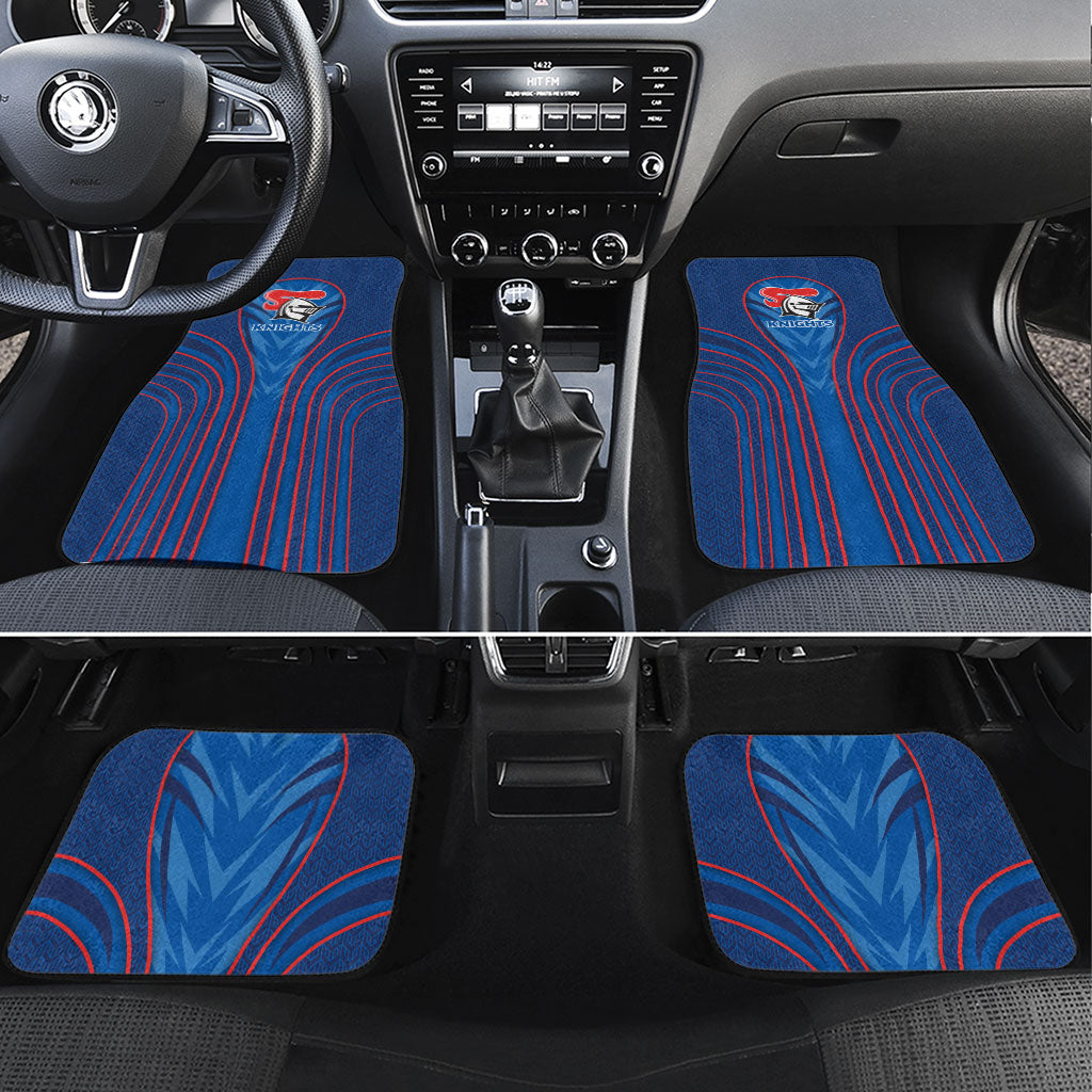 Newcastle Knights Rugby Mascot Car Mats Australian Rugby Culture - Tribal Inspired Knight Warrior