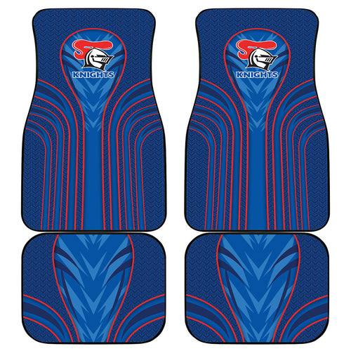 Newcastle Knights Rugby Mascot Car Mats Australian Rugby Culture - Tribal Inspired Knight Warrior