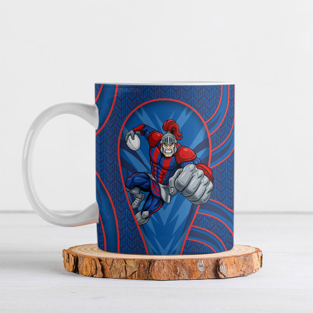 Newcastle Knights Rugby Mascot Ceramic Mug Australian Rugby Culture - Tribal Inspired Knight Warrior
