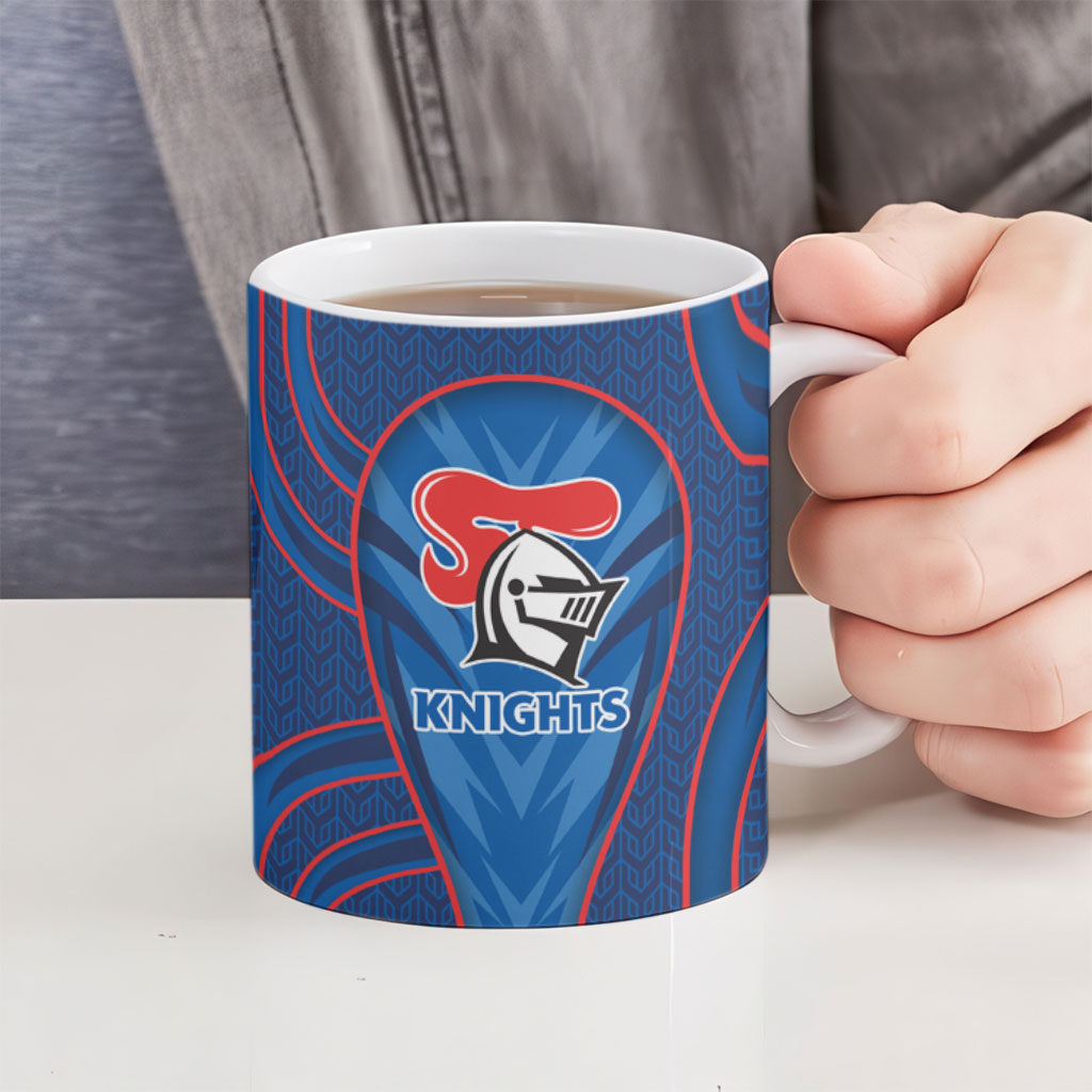 Newcastle Knights Rugby Mascot Ceramic Mug Australian Rugby Culture - Tribal Inspired Knight Warrior