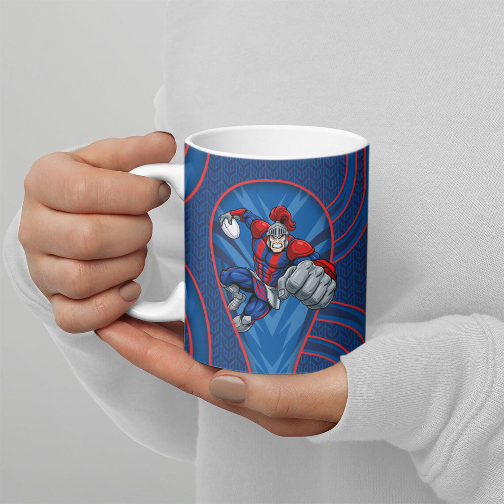Newcastle Knights Rugby Mascot Ceramic Mug Australian Rugby Culture - Tribal Inspired Knight Warrior