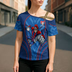 Newcastle Knights Rugby Mascot Cross Shoulder Shirt Australian Rugby Culture - Tribal Inspired Knight Warrior