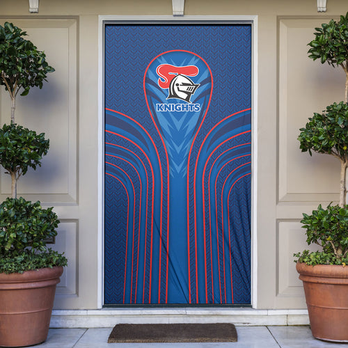 Newcastle Knights Rugby Mascot Door Cover Australian Rugby Culture - Tribal Inspired Knight Warrior