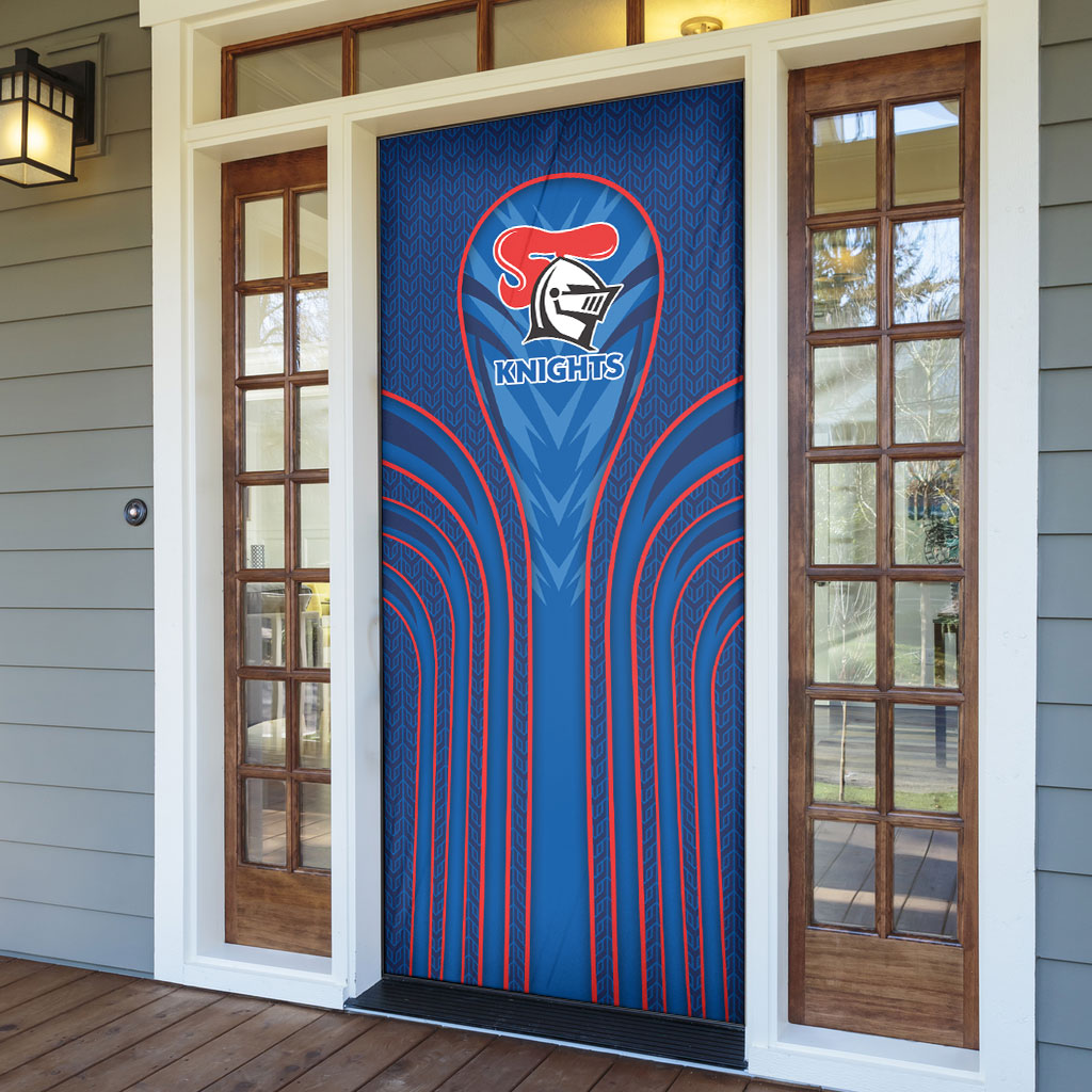 Newcastle Knights Rugby Mascot Door Cover Australian Rugby Culture - Tribal Inspired Knight Warrior