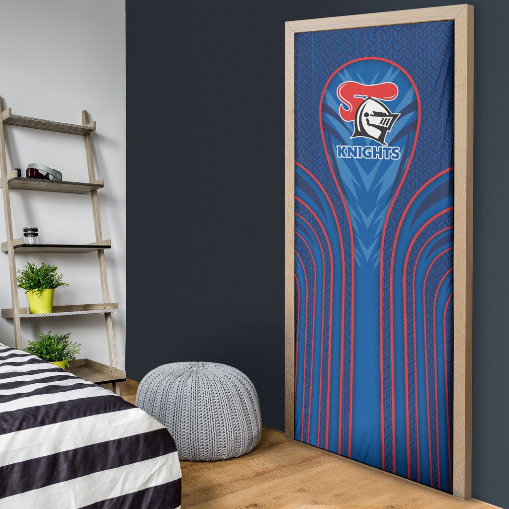 Newcastle Knights Rugby Mascot Door Cover Australian Rugby Culture - Tribal Inspired Knight Warrior