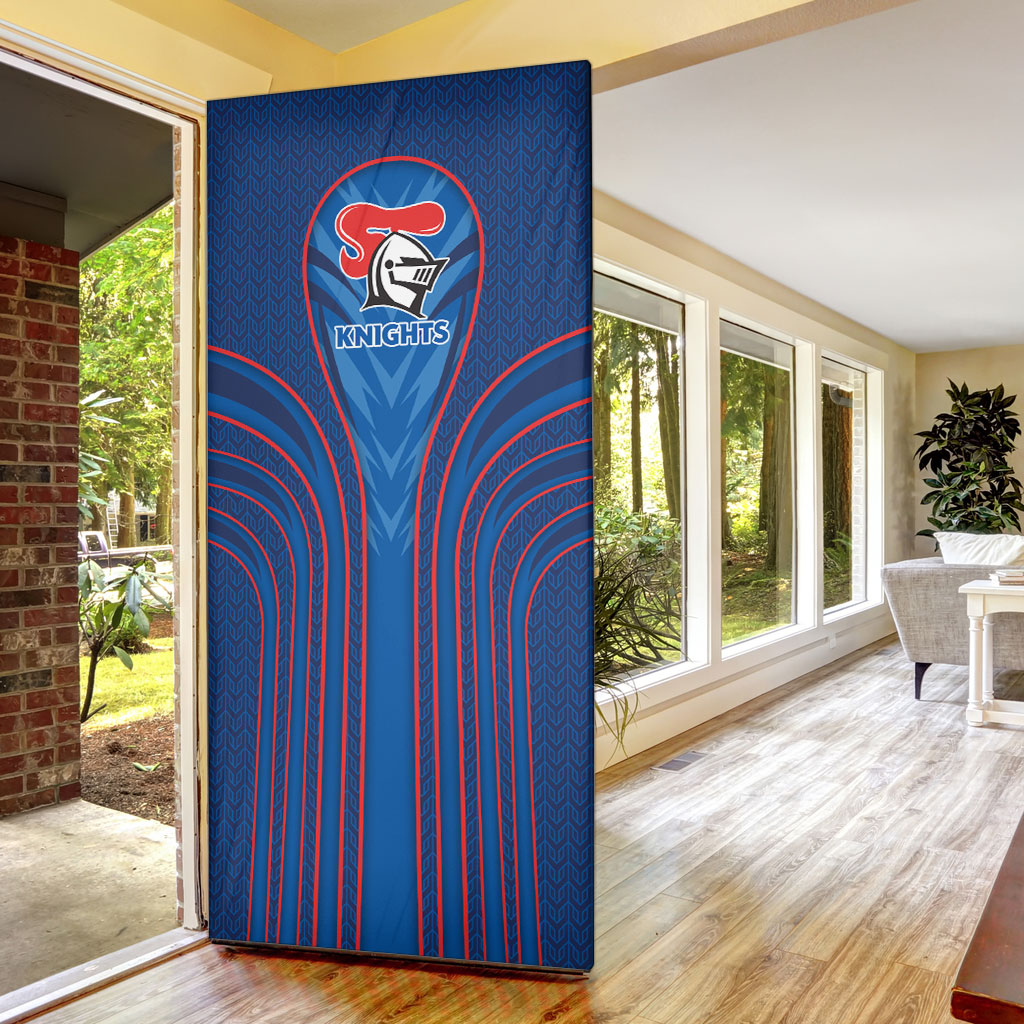 Newcastle Knights Rugby Mascot Door Cover Australian Rugby Culture - Tribal Inspired Knight Warrior