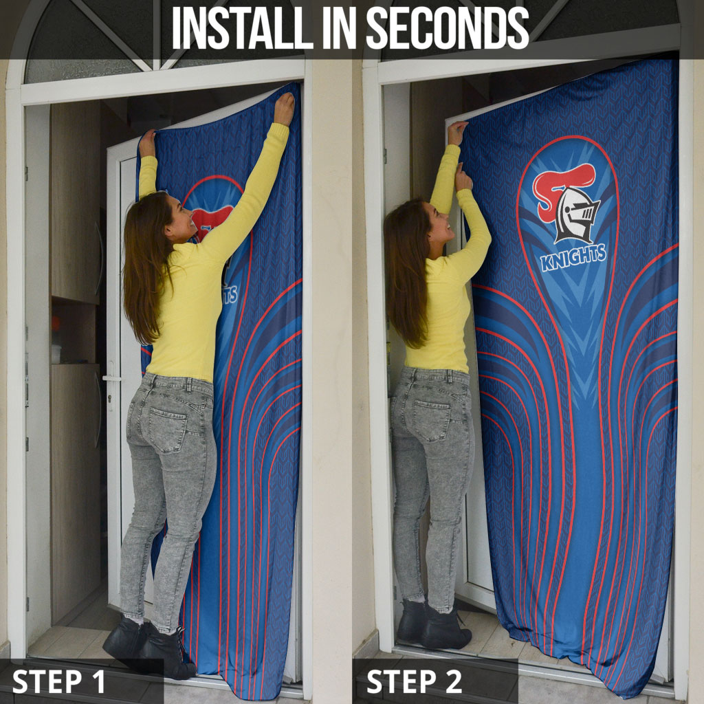 Newcastle Knights Rugby Mascot Door Cover Australian Rugby Culture - Tribal Inspired Knight Warrior