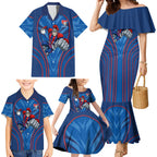 Newcastle Knights Rugby Mascot Family Matching Mermaid Dress and Hawaiian Shirt Australian Rugby Culture - Tribal Inspired Knight Warrior