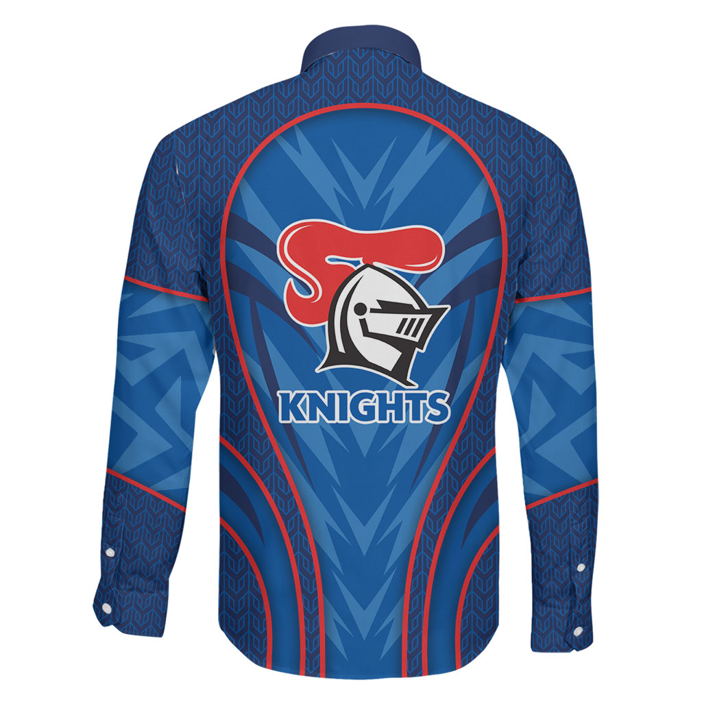 Newcastle Knights Rugby Mascot Family Matching Short Sleeve Bodycon Dress and Hawaiian Shirt Australian Rugby Culture - Tribal Inspired Knight Warrior