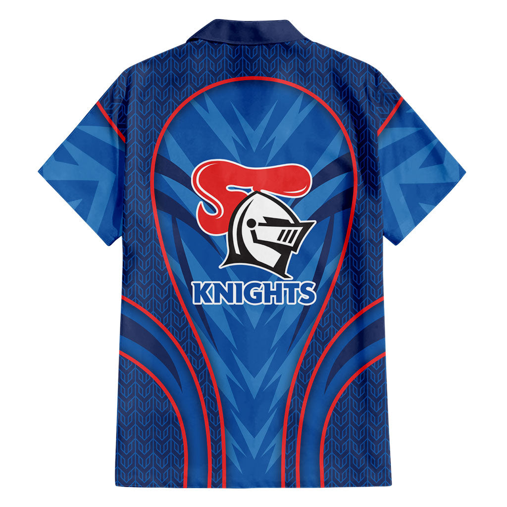 Newcastle Knights Rugby Mascot Family Matching Summer Maxi Dress and Hawaiian Shirt Australian Rugby Culture - Tribal Inspired Knight Warrior