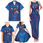 Newcastle Knights Rugby Mascot Family Matching Tank Maxi Dress and Hawaiian Shirt Australian Rugby Culture - Tribal Inspired Knight Warrior
