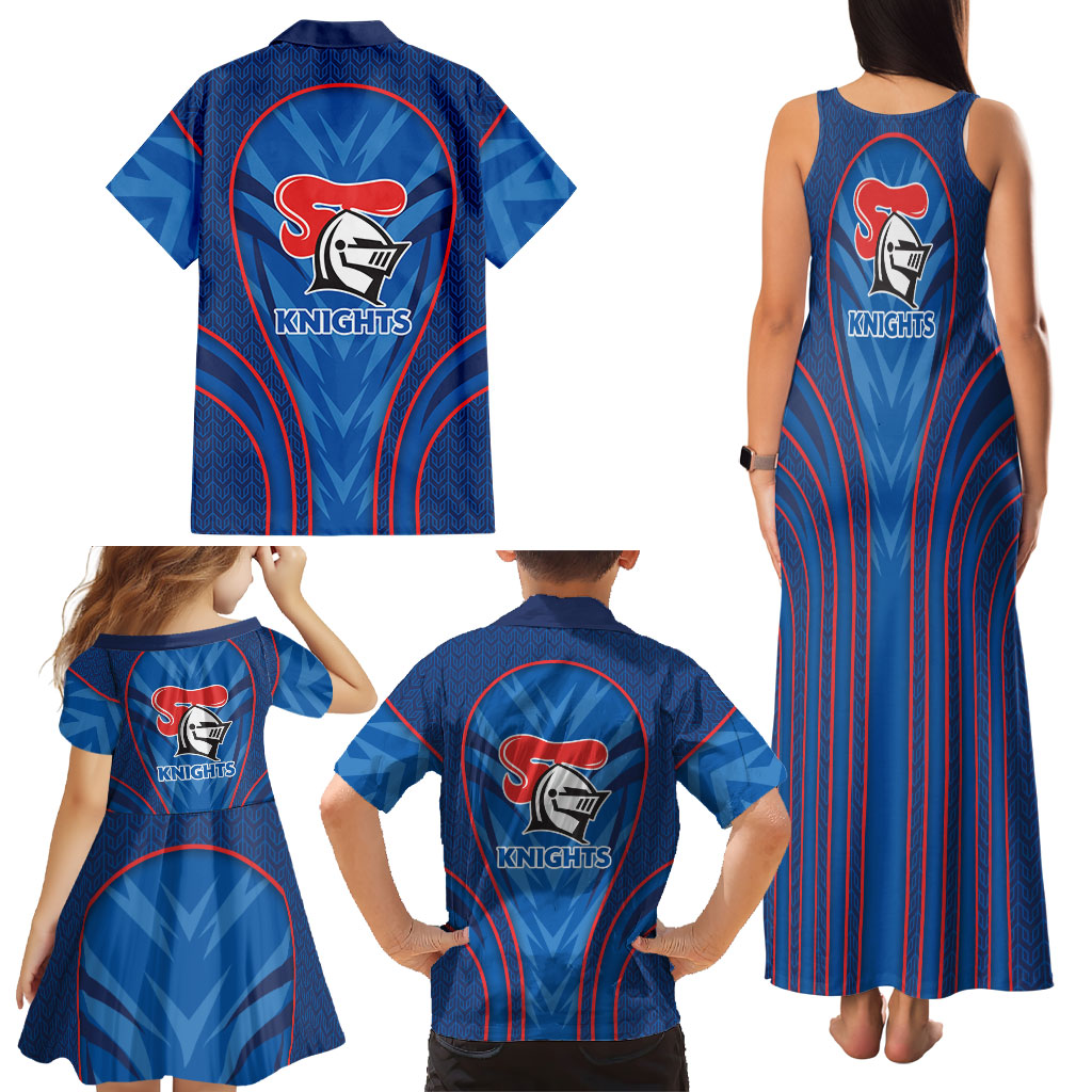 Newcastle Knights Rugby Mascot Family Matching Tank Maxi Dress and Hawaiian Shirt Australian Rugby Culture - Tribal Inspired Knight Warrior