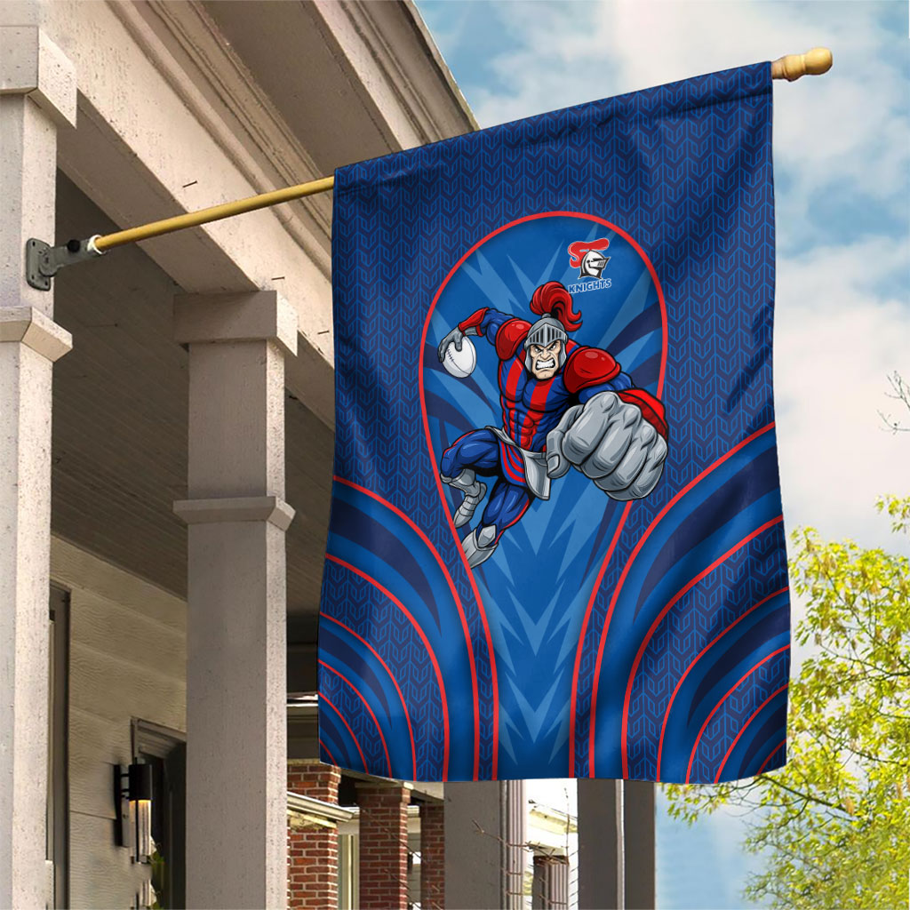 Newcastle Knights Rugby Mascot Garden Flag Australian Rugby Culture - Tribal Inspired Knight Warrior