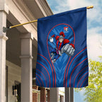 Newcastle Knights Rugby Mascot Garden Flag Australian Rugby Culture - Tribal Inspired Knight Warrior